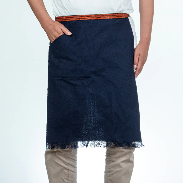 【無地】帆前掛け 丈55cm 紺 ポケット有